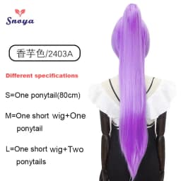 Snoya Synthetic 80cm Versatile Long Straight Claw Clip Ponytail Extensions for Ancient Costume Design Red Purple Pink Blue Black