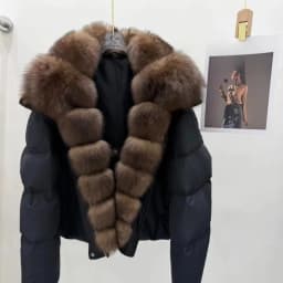OFTBUY Solid Color Warm Outerwear Women White Duck Down Parka with Real Fox Fur Collar Loose Fit Windproof Winter Puffer Coat