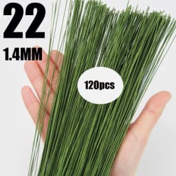 120pcs Fondant Paper Wrapped Iron Wire Handmade DIY Dough Plastic Doll Cake Plug-in Decoration Flower Pole Shelf