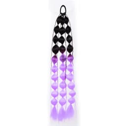 Synthetic 1Pcs Ponytail Extension Corlorful Bubble Braid Long Lantern Braided Ponytail with Hair Tie Straight Hairpieces