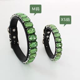 Bling Rhinestone Dog Collars Pet PU Leather Glass Crystal Diamond Puppy Pet Collar Pink Blue Collars Leashes for Dog Accessories