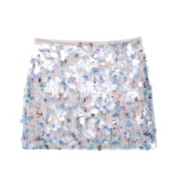 DUOPERI Women Y2K With Sequined Solid A-Line Mini Skirt Side Zipper High Waist Female Chic Lady Casual Skirts