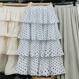 Summer New High Waist Polka Dot Chiffon Cake Skirt mid Length Women's Fashionable Slimming Half Body Skirt Polyester Fiber