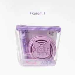 Sanrio Hello Kitty Wash Folding Cup Kuromi Cartoon Cute Creative Water Cup Toothbrush Set Portable Travel Mouthwash Cup