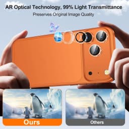 1-3Sets Easy Install Clear AR Lens Cap For iPhone 18 17 Pro Max Duo 17Air 18Pro 18PM Dust Free Camera Protector Tempered Glass