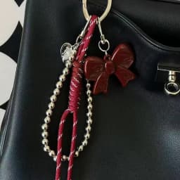 Cute Charm Bag Pendant Heart Angra Red Heart Bag Decor Bow Plush Weaving Rope DIY Bag Hanging Decoration Keychain Phone Ornament
