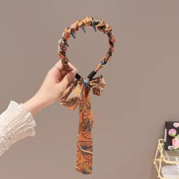 Coffee Polka Dot Ribbon Headband For Women - High Skull Top Hair Bands Face Washing Hairband Elegant Ponytail Hair Accessory