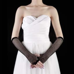 Fishnet Pattern Long Stockings/Gloves Set Sexy Sheer Sun Protection Driving Gloves Arm Sleeves Gloves Lady Arm Warmers for Women