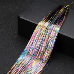 1 Pc Sparkle Shiny Hair Tinsel Hair Extensions Dazzles Women Hippie for Braiding Headdress Hair Braiding Tools Long 100cm