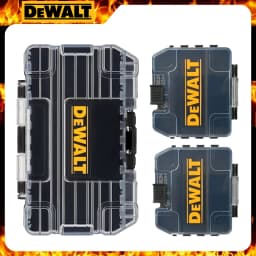 DEWALT TSTAK Black Small Medium Storage Box HSS PH2 25mm Batch Head Drill Bit Bracket Set Plastic Rugged Tool Accessories