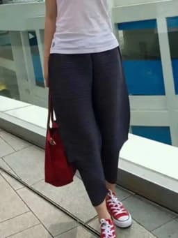 LANMREM Harem Pants For Women Elastic Waist Solid Color Pockets Pleated Trousers Female Casual Style 2023 Autumn New 2P2228