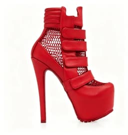 Platform Net Shinback Leather Ankle Boots Sexy Pointed Toe Thin Heel Hook New Arrival Autumm/Winter Modern Boots