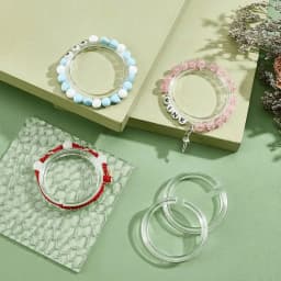 5mm 5Pcs Beaded Bracelet Display Stand Clear Acrylic Jewelry Holder Transparent Round Bangle Rack Organizer Display Shelves