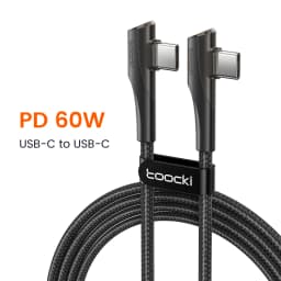 Toocki PD 60W 100W USB Type C Calbe 90 Degree Dual Elbow Data Cord For Huawei Xiaomi 13 Samsung S23 Realme 5A Fast Charging Wire