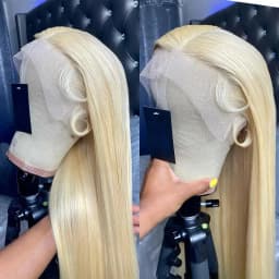 13x4 Glueless Blue Long Straight Synthetic Lace Front Wig Pre Plucked Ready To Wear for Women 24-32 Inch Daily Use