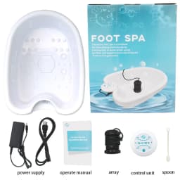 Ionic Detox Foot Bath Massage Machine with Basin Electric Foot Spa Bath Massager Deep Tissue Clean Vibrant Vibration Care Arrays