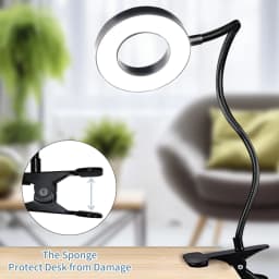 USB Foldable Reading Lamp 48 LEDs Clip on Desk Lamp 360°Flexible Gooseneck Reading Table Light Brightness Adjustable 3 Level
