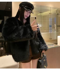 ZAROY 2027 Winter Faux Fox Fur Coat Chic Women Brown Luxury Fluffy Soft Warm Fur Jacket Fashion Colarless Cardigan Fur Outerwer