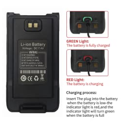 Baofeng Walkie Talkie UV-9RPlus Battery Type-C Enlarge Rechargable Battery With Type-C Charging For UV 9R Pro V1 UV9R PLUS Radio