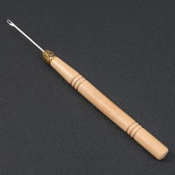 1/3/6/12PCS Hook Needle Tools Wooden Handle Hook Needle Lace Wig Making Knitting Micro Rings Loop Hair Extension Weaving