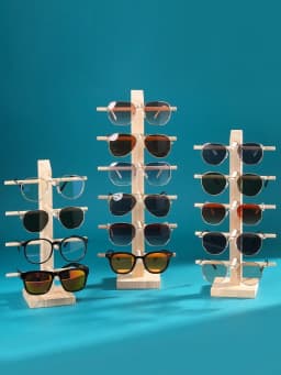 Handmade Wooden Display Organizer Rack for Glasses And Jewelry - Versatile Retail & Personal Use Storage Solution