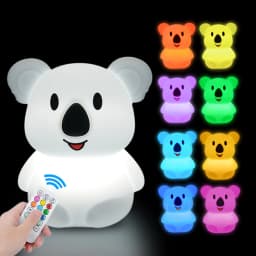 Touch Sensor Rabbit Night Light Remote Control 9 Colors LED Dimmable Timing Rechargeable Silicone Animal Lamp for Kids Baby Gift