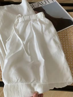 White Cotton and Linen Wide-leg Pants Women's Summer Thin Elastic Waist Versatile Casual Loose Straight Trousers Baggy Pants