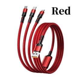 3 In 1 USB Fast Charging Cable 1.2M/2M Type C Micro IOS Multi Charger Cable for Huawei Samsung Nylon Braided Cord
