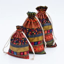 20pcs Ethnic Style Cotton Linen Drawstring Pocket Bag Buddhist Beads Storage Bag Jewelry Coin Purse Bag Small Things Sorting Bag
