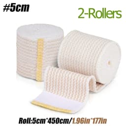 2 Pack Elastic Bandage Wrap, Compression Wrap Bandage for Legs, Ankle, Knee, Tummy, Body, Lymphedema Wraps for Legs, Latex-Free