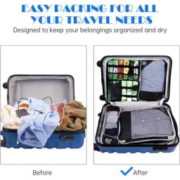 5PCS Travel Compressed Packing Cubes Storage Organizer Set With Shoe Bag Mesh Visual Luggage Portable Lightweight Suitcase Bag