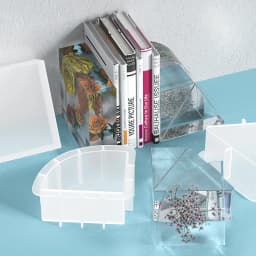 DIY Crystal Resin Mold Large Trapezoidal Square Book Stall Jewelry Table Decoration Epoxy Mirror Silicone Mold For Resin Making