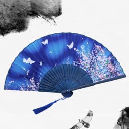 Portable Folding Fan Plain Plastic Cloth Hand Fan Chinese Elegant Fabric Hand Fan for Weddings Travel Party Dancing Cosplay