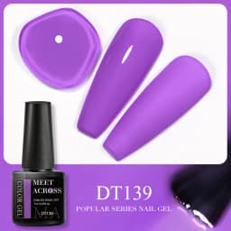 MEET ACROSS 7ml Orange Red Pink Gel Nail Polish Laser Sparkling Soak Off Semi Permanent Nail Art UV Gel Varnishes Spring Summer