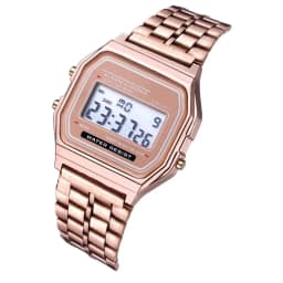 Steel strip LED electronic watch ultra-thin gold and silver cold light watch F91W steel strip original wind Fashion multifunctio