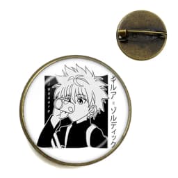 Anime Hunter x Hunter Hisoka Testing Glass Dome Pin Badge Cosplay Kurapika Killua Zoldyck GON·FREECSS Number Brooch Gift