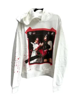 Men Black Pullover Hoodie Rock Inspired Street Trend Design Youth Clothing Loose Fit Comfy Urban Wear with Stylish Attitude