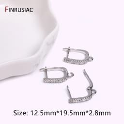 Earring Making Supplies Gold Plated Zircon Earwire Earring Hooks DIY Women Earring Jewelry Making Accessories Wholesale