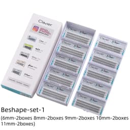 Clavier Beshaped Eyelashes Set Extraordinary Natural Tuft Lash Synthetic Silk Softer Cluster Eyelash 10 Boxes Per Set