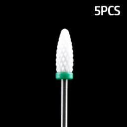 5pcs Ceramic Milling Cutter For Manicure Set Nail Drill Bit Mill Manicure Machine Pedicure Tools for Removing Gel File 3/32 Inch