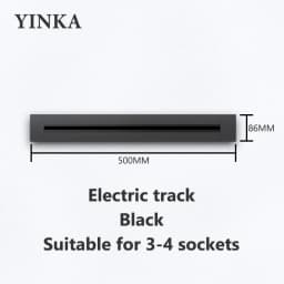 Track Socket Kitchen Wall Outlet, FR EU US UK Universal Standard Round Romovable Adapter Plug,Electrical Outlet with USB, Black