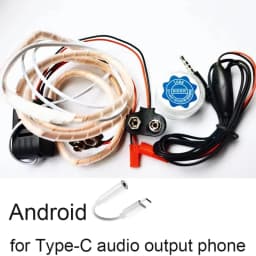 Copper Coil Audio Sender Voice Inductive Transmitter Induction Earphone Loop for Nano Magnet Earpiece Hearing Aids 3.5"/type-c