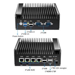 Fanless Industrial Mini PC Intel N100 N150 4 Port 2.5G I226-V LAN 2*RS232 COM DDR4 Firewall Router PfSense Server Computer