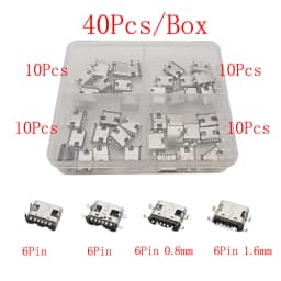 10Pcs USB Connector Type C Female Charging Port Jack 2/6/16 Pin Type-C Socket PCB Soldering SMD SMT DIY Repair Type C Adapter