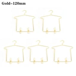 5pcs Doll Accessories Cute Mini Doll Dress Clothes Hangers Dollhouse Furniture Metal Doll Hangers