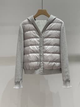 2026Fall/Winter Women's Cashmere-Knit Hooded Down Coat