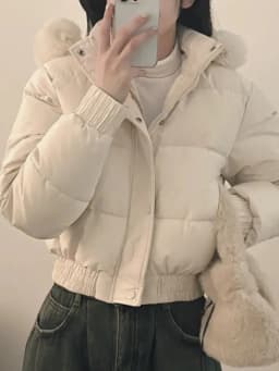Faionable Thiened Autumn Winter ort Bread Sle Jaet Women's Chic Hooded Coat with Fur Collar Long Sve Warm Cotton...