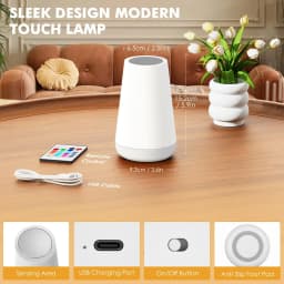 13 Color Changing Night Light RGB Remote Control Touch Dimmable Lamp Portable Table Bedside Lamps USB Rechargeable Night Lamp