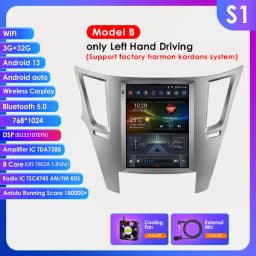 9.7inch 2 DIN Android 13 Car Radio for Subaru Outback Impreza Legacy 2009-2014 Multimedia Stereo Vertical Screen Carplay 360Cam