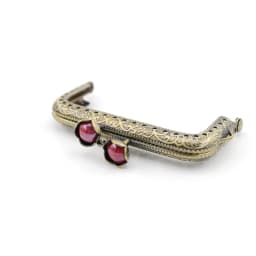 10pcs 8.5cm Lotus Head Beads Bronze Flat Edges Square Metal Purse Frame Handle for Clutch Bag Accessories Making Kiss Clasp